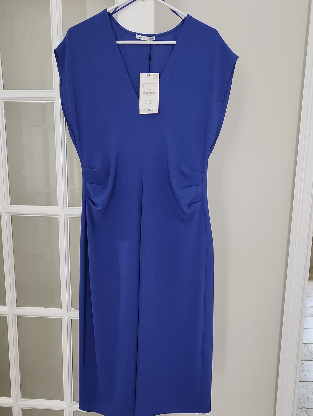 Zara Cobalt Blue V-Neck Midi Dress